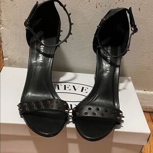 Madden Girl Black Spiked Heels NWOB